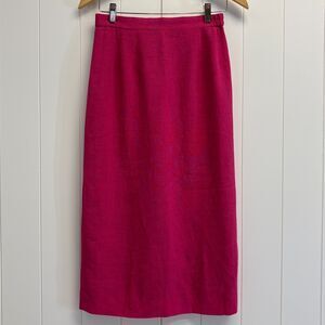 Vintage Loren Pencil Skirt Women Size 9 Pink Secretary Preppy Twee Academia Chic